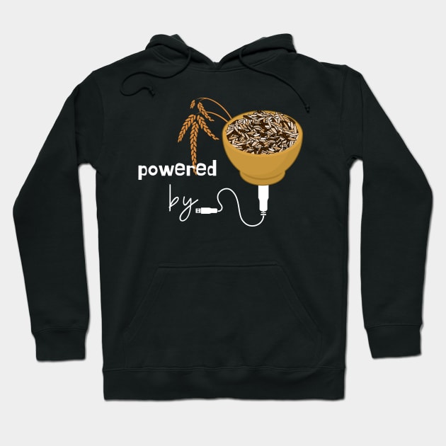 Powered by Rice (Brown Rice, Wild Rice) Hoodie by leBoosh-Designs